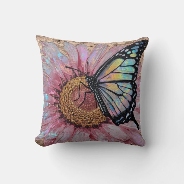 Coussin Surface Fleurie Élégante – Beauté de Fleur Texturé (Recto)