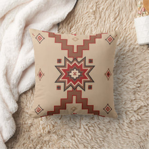 Coussin Surface géométrique occidentale rouge crème