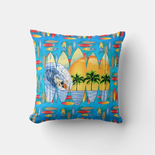 Coussin Surfer Et Surf (Recto)