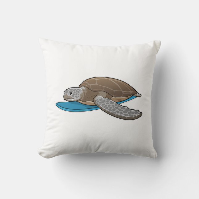 Coussin Surfer sur tortue (Recto)
