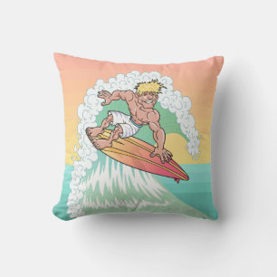 Coussin Surfeur de coucher de soleil cool