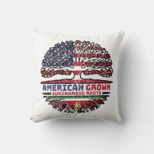 Coussin Surinam Surinamese American USA Tree Roots Flag