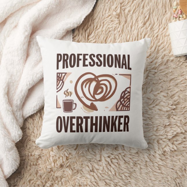 Coussin Surpenseur sarcastique avec café et chaos (Couverture)