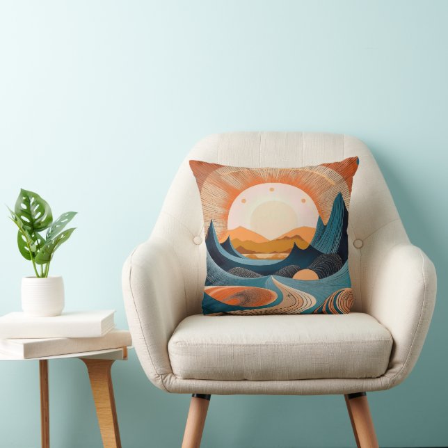 Coussin Surreal Desert Sunset Abstract (Chaise)