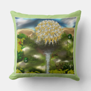 Coussin Surreal Eyes Dream of Dandelions Art Abstrait