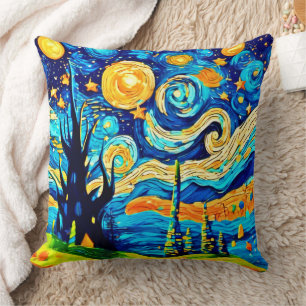 Coussin Surréalisme étoilé inspiré de l'art