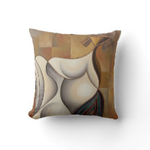 Coussin surréaliste Femme en Roues