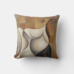 Coussin surréaliste Femme en Roues