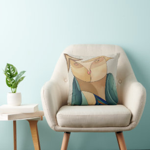 coussin surréaliste : Illusion optique Amants ou H