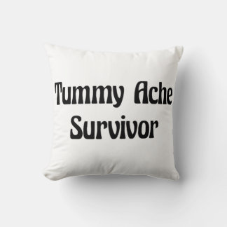 Coussin Survivant de mal de ventre en noir Citation drôle