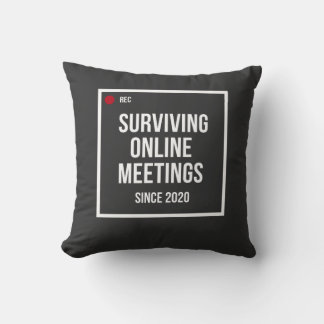 Coussin « Survivre aux réunions en ligne depuis 2