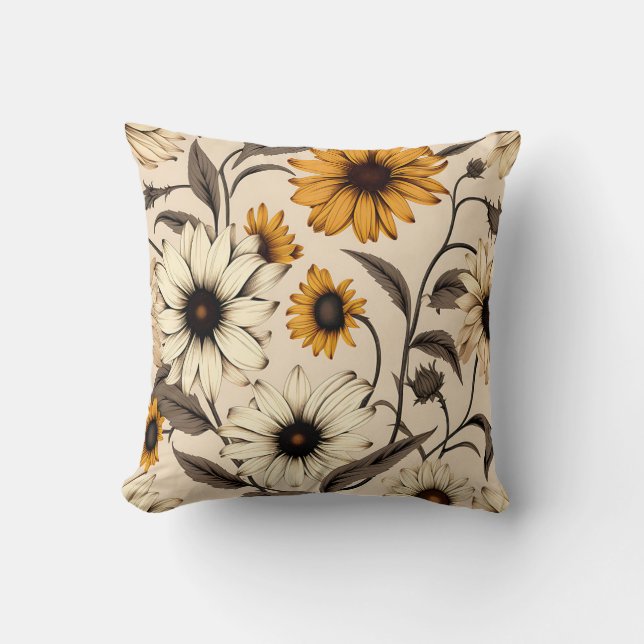 Coussin Susans À Oeil Noir Sur Brown Léger (Recto)