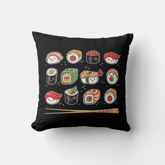 Coussin Sushi Anime Kawaii Nourriture japonaise Lover Otak (Recto)