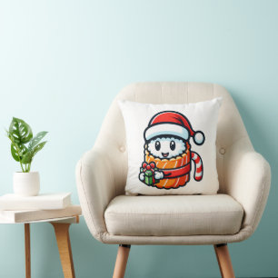 Coussin Sushi de Noël - Mignonne Conception de caricature