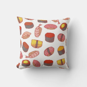 Coussin Sushi et roule sans couture motif. Dessin de Doodl