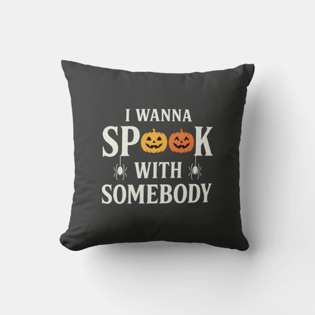 Coussin SVG Citrouille Araignée Épouvante Halloween (Recto)