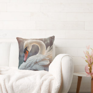 Coussin *~* Swan blanc Art Nouveau SC1 Tranquille