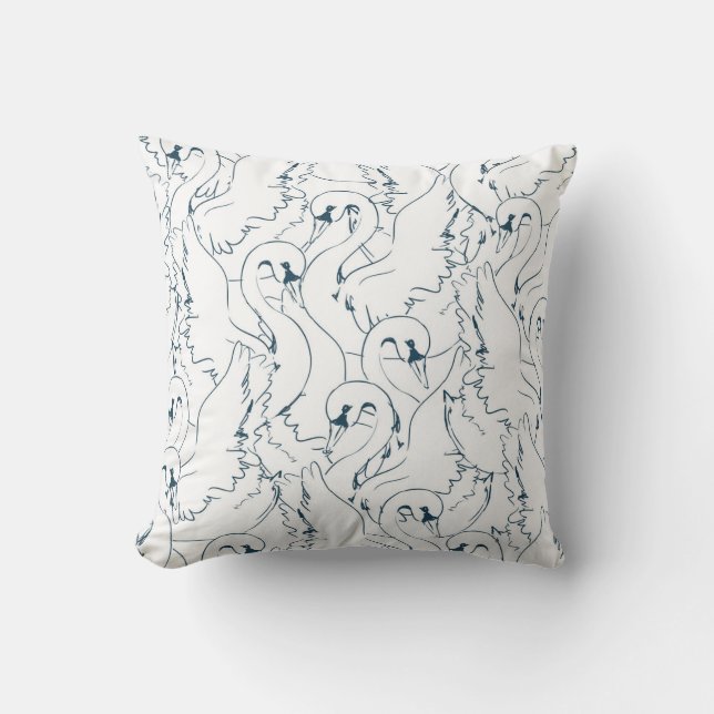 Coussin Swan Pattern Seamlessswan, pattern, abstract, back (Recto)
