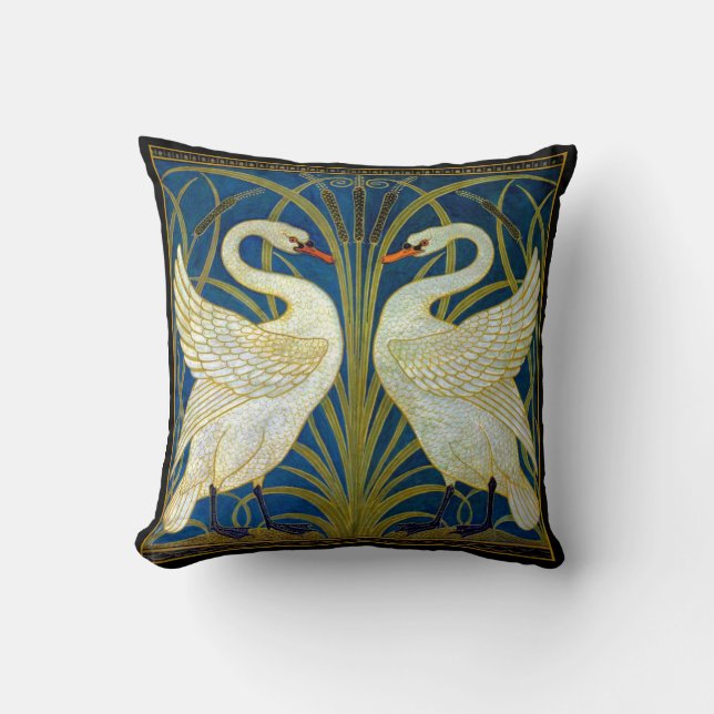Coussin Swans Art Déco (Recto)