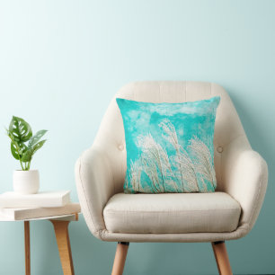 Coussin Sway - Herbes ornementales contre un ciel bleu