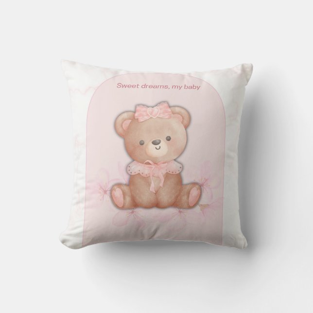 Coussin Sweams Teddy Bear Imprimer | Nourriture pour bébé (Recto)