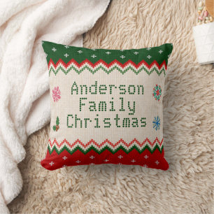 Coussin Sweat personnalisé Conception de la famille Noël