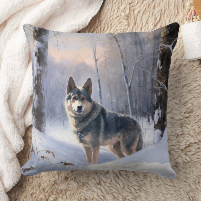 Coussin Swedish Vallhund Qu'il neige Noël  (Couverture)
