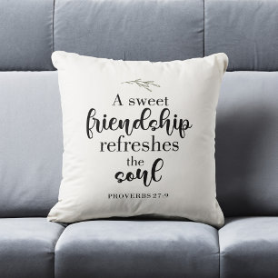 Coussin Sweendship Bible Verse Citation Lettrée à la main