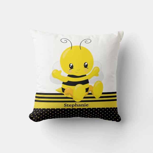 Coussin Sweet Baby Bee Nom personnalisé (Recto)