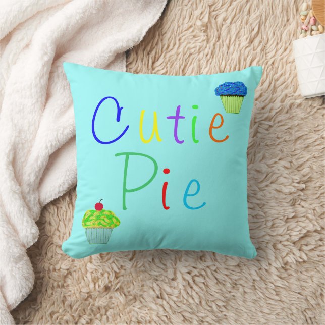 Coussin Sweet Baby Boy Cutie Pie Jaune Blue Cupcakes (Couverture)