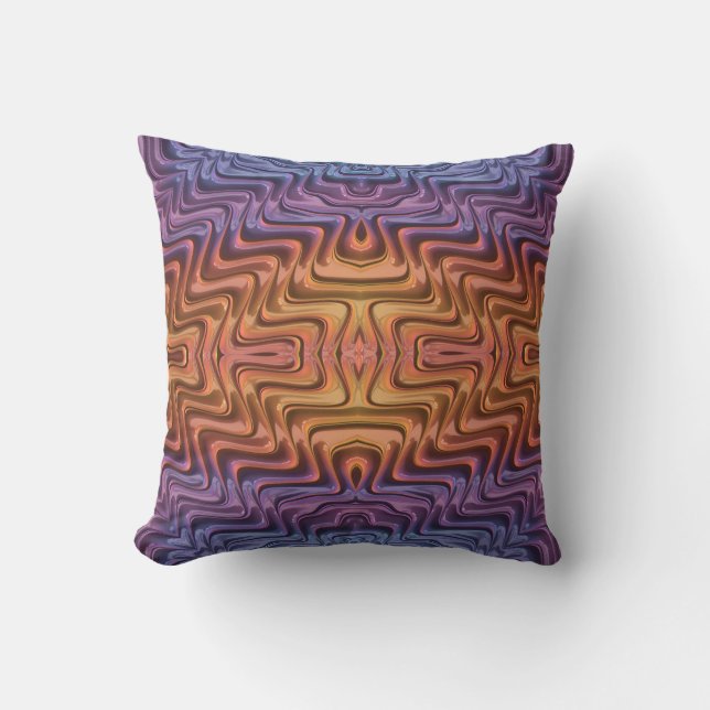 Coussin SWEET ~ Bleu violet orange 3D fractal (Recto)