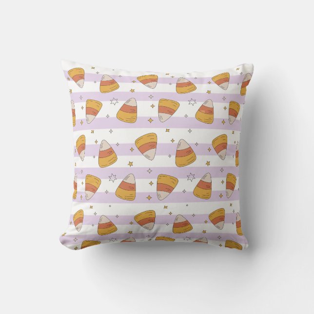 Coussin Sweet Candy Corn & Stars Halloween Motif (Recto)