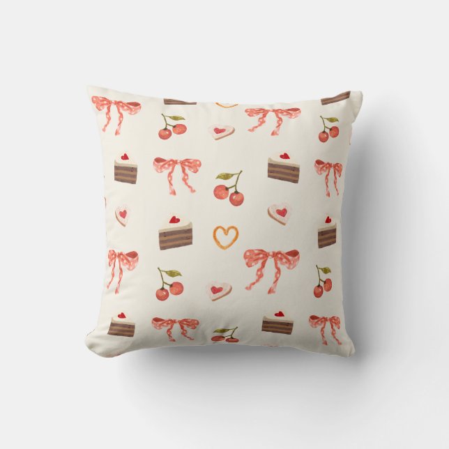 Coussin Sweet Coquette Motif Design féminin (Recto)
