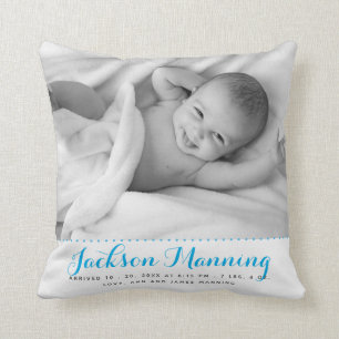 Coussin Sweet Custom Baby Photo Birth Stats Nursery