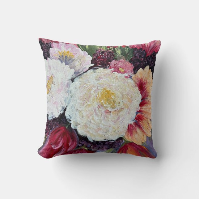 Coussin Sweet Delight flower painting (Recto)