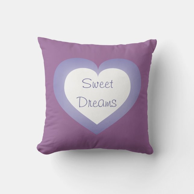 Coussin Sweet Dreams Baby Love lavande coeur (Recto)