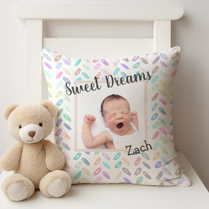 Coussin Sweet Dreams Baby Photo Keepsaké et nom