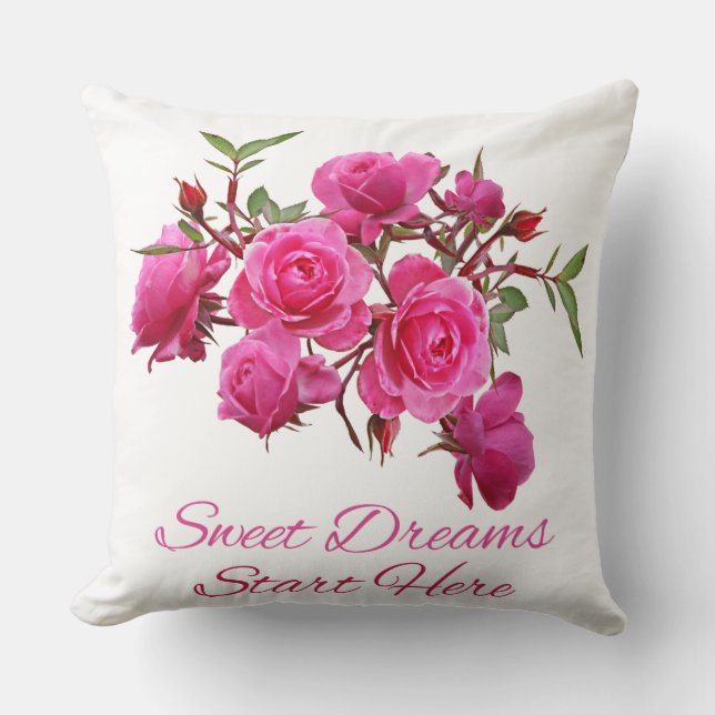Coussin Sweet Dreams Commence Ici Rose Jeu d'oreillers (Recto)