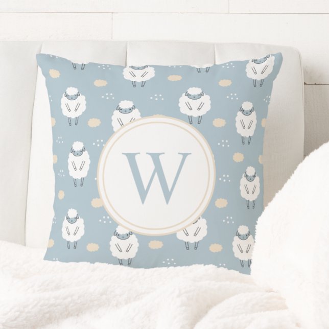 Coussin Sweet Dreams Compter Sheep Monogram Nursery (Créateur téléchargé)
