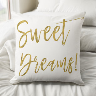 Coussin Sweet Dreams Gold Typographie Inspiration Word