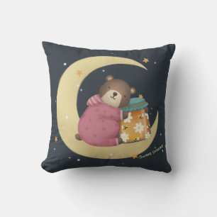 Coussin Sweet Dreams : Illustration de l'ours et du miel