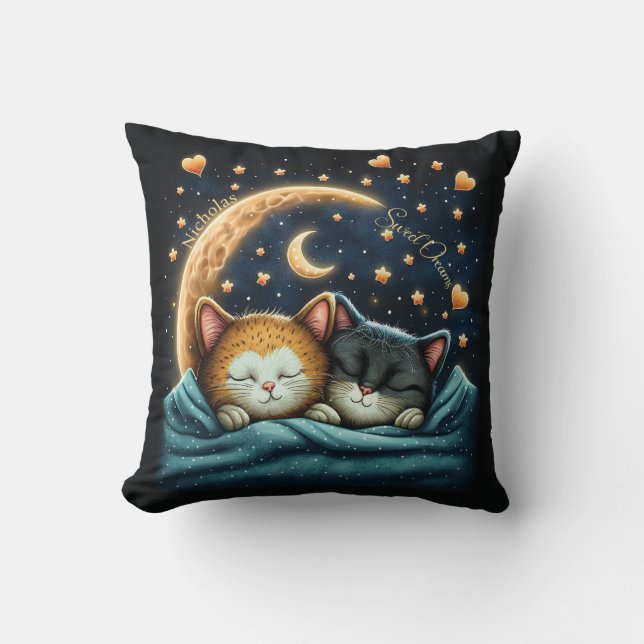 Coussin Sweet Dreams Jote Design Kitten Nom personnalisé (Recto)