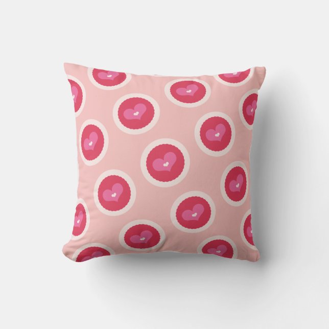 Coussin Sweet Love Hearts Stripes Valentine's Day Cushion (Recto)