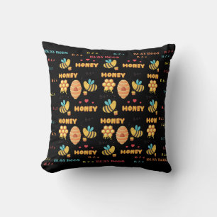 Coussin Sweet motif Busy Bees volent vers la ruche