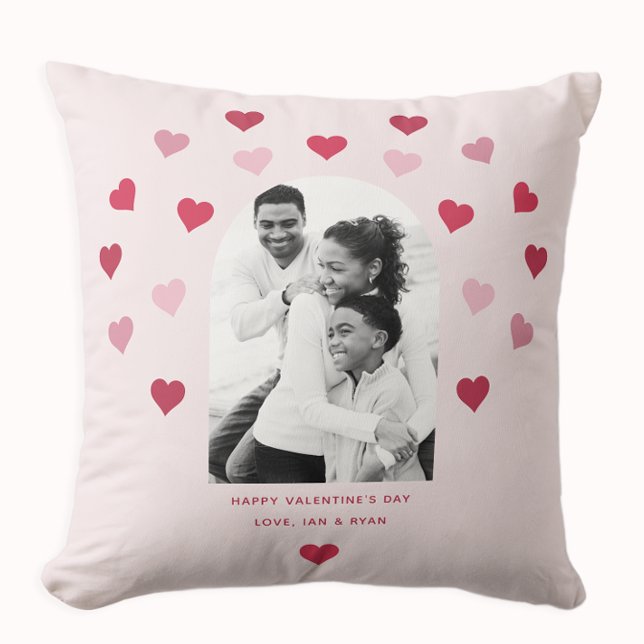 Coussin Sweet Rose et Coeur Rouge Motif de la photo Valent (Créateur téléchargé)