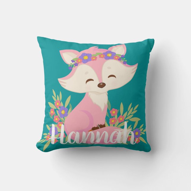 Coussin Sweet Rose Fox personnalisé (Recto)