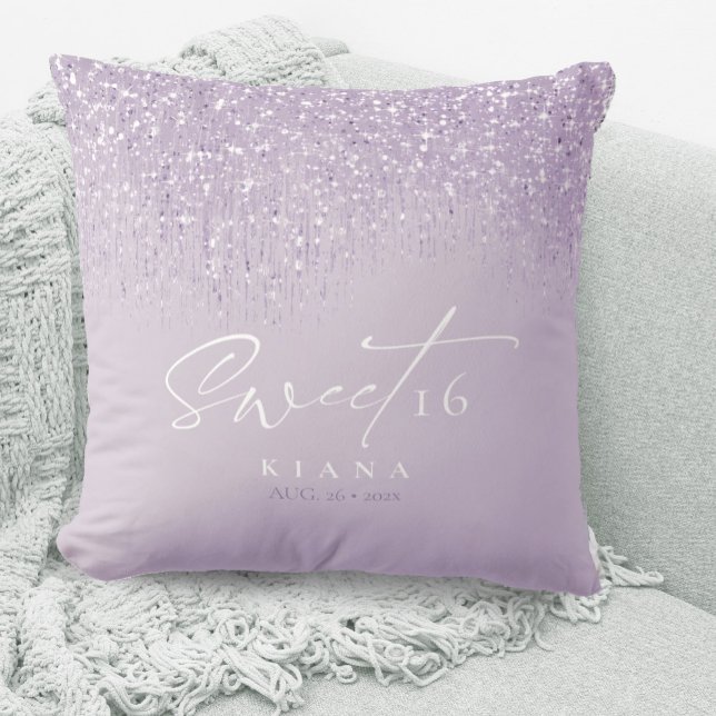 Coussin Sweet sixteen étincelant Mauve ID912 (Créateur téléchargé)