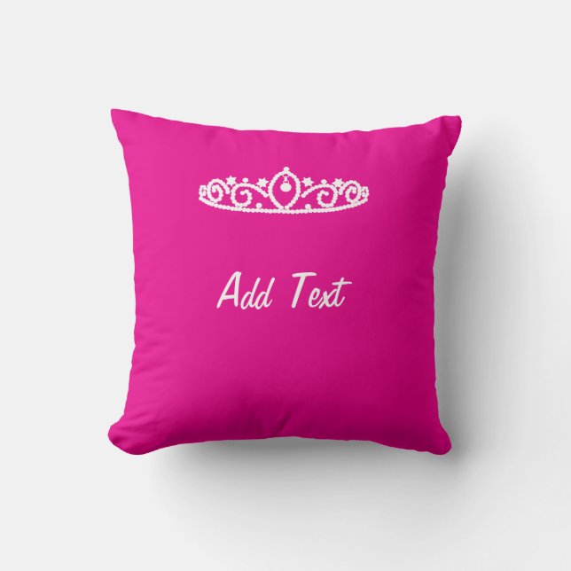 Coussin Sweet Sixteen Pink and White Tiara Custom Cushion (Recto)