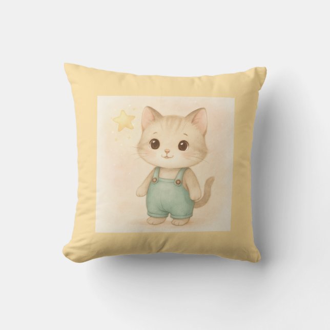 Coussin Sweet Starry Kitten dans les salons - Cute Nursery (Recto)