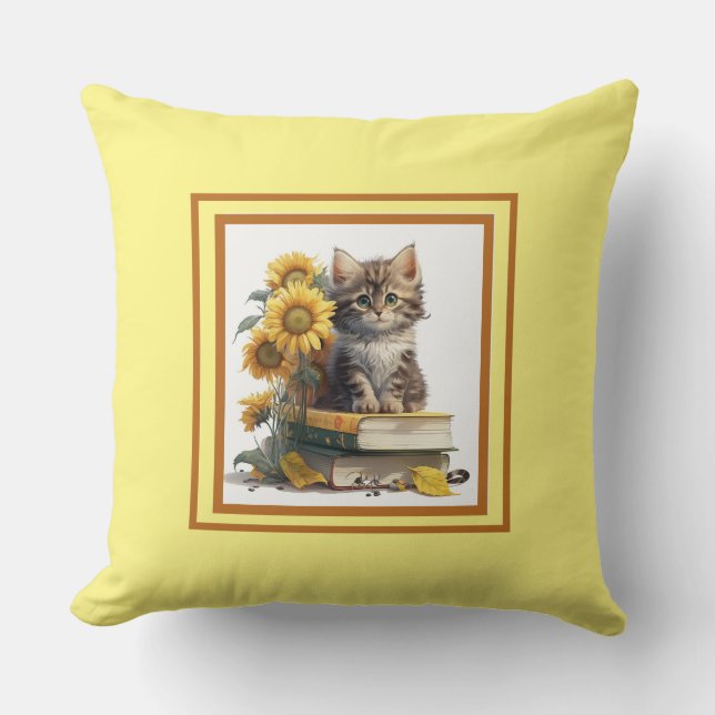 Coussin Sweet Yellow Kitten (Recto)